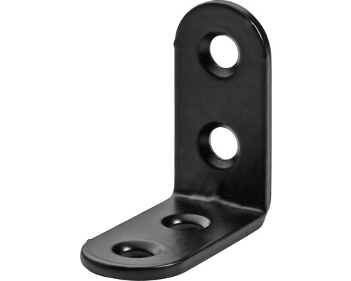 HETTICH Stoelhoek 30x30x15 mm zwart, 25 stuks Zwarte hoekverbinder met schroefgaten
