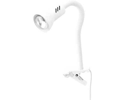 Witte klemspot met flexibele arm