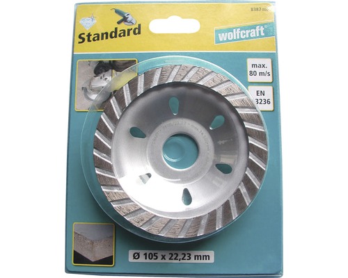 Wolfcraft Standard diamantslijpschijf met een diameter van 105 x 22,23 millimeter