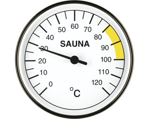 Saunathermometer met temperatuurbereik in graden Celsius
