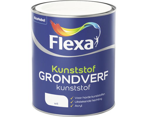 FLEXA Grondverf kunststof acryl wit 750 ml