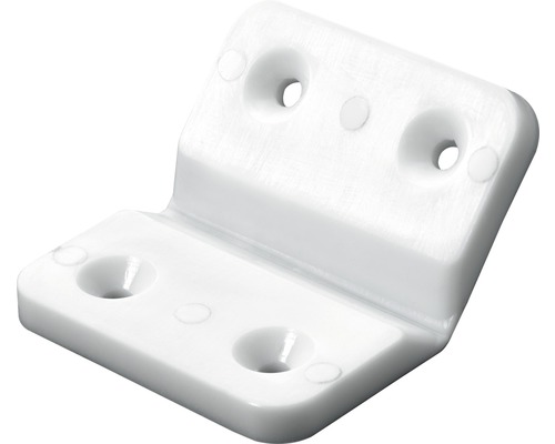 HETTICH Hoekverbinder 90-270° 50x40 mm wit, 25 stuks Kunststof hoek met vier schroefgaten