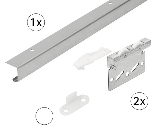 HETTICH TopLine 3 - Complete set voor 1 schuifdeur (binnenliggend, tot 40 kg) Schuifdeurbeslagset met rail, rollen en bevestigingsmateriaal