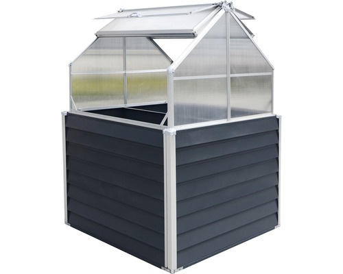 Verhoogde tuinbak met broeikasopzetstuk voor de tuin