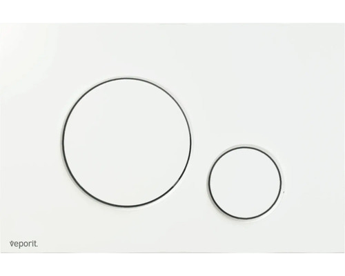 VEPORIT Bedieningspaneel Round basisplaat alpine wit mat/drukknop wit mat Veporit bedieningspaneel voor toilet
