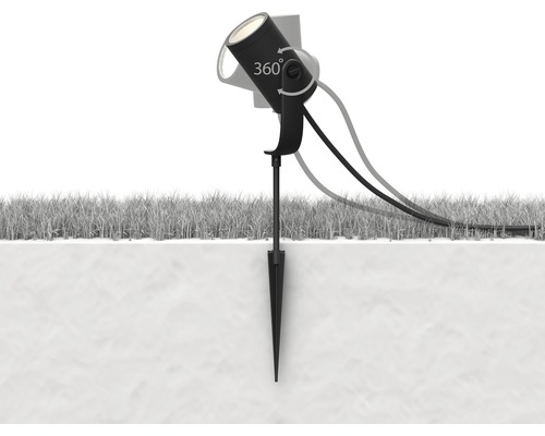 Grondspot met 360 graden draaibaarheid voor tuinverlichting