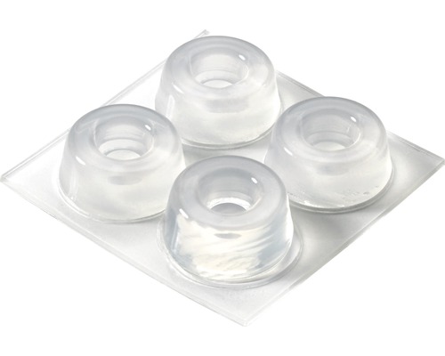 HETTICH Stootbuffer Ø 22x10 mm transparant, 100 stuks Vier transparante deur stoppers van kunststof