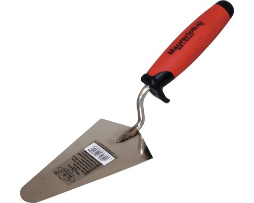 MAURERLOB Hollandse pleistertroffel afgerond softgrip roestvrij staal, 160 mm Metselspaan met kunststof handvat