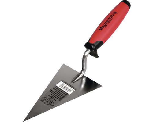 MAURERLOB Hollandse pleistertroffel puntig softgrip roestvrij staal, 140 mm Driehoekige troffel met handvat