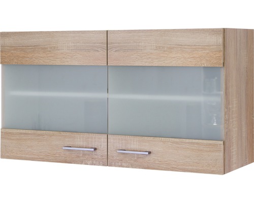 ANDY Moderne hangkast keuken, 2-deurs, in eiken sonoma-look, mat wit