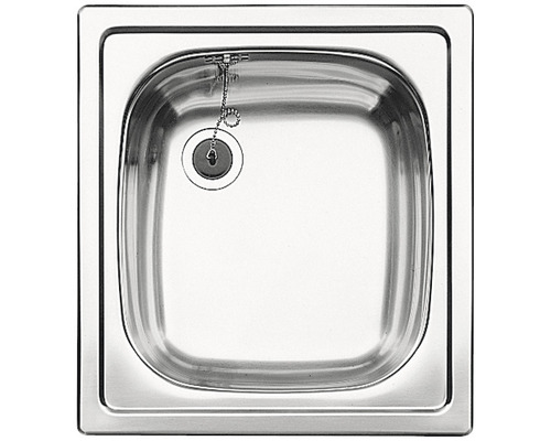 Spoelbak van roestvrij staal met afvoerplug