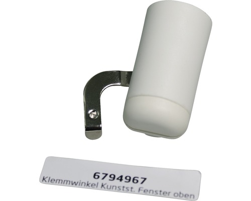 SOLUNA Klemsteun boven tbv kunststof kozijn 16 en 25 mm wit artikel 1825140110200 Kunststof klemhoek voor raam bovenaan