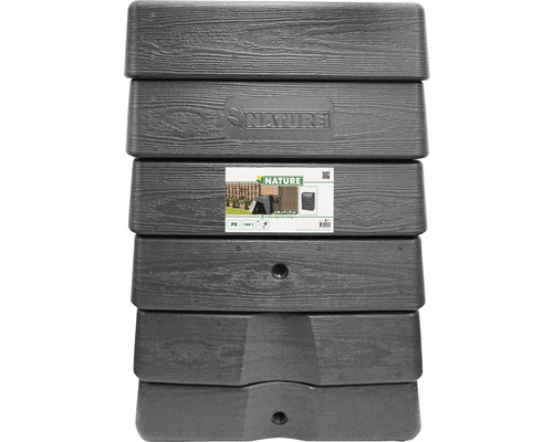 Regenton van kunststof met houtlook en Nature logo