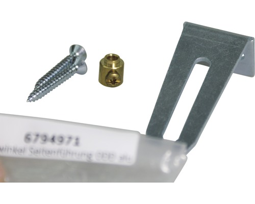 Hoekzijgeleiding met schroeven en opname