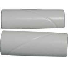Twee witte PVC buismoffen