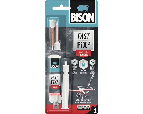 BISON Fast fix liquid plastic transparant 10 g Verpakking Bison Fast Fix 2 vloeibaar plastic