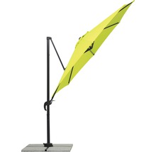 Vrijhangende parasol met metalen standaard en stoffen kap