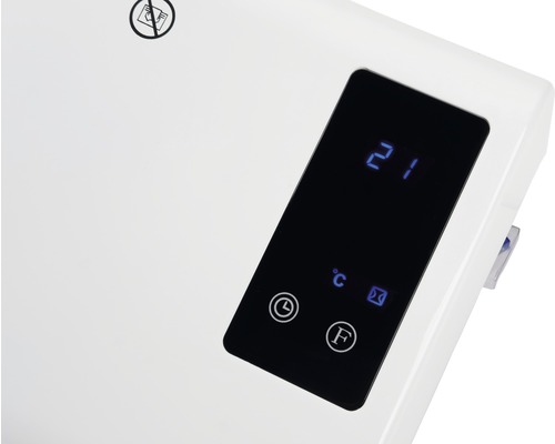 Detailweergave van een verwarming met digitaal display