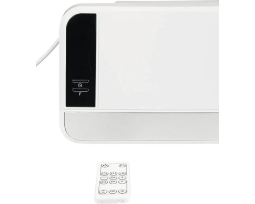 Witte verwarming met zwart display en afstandsbediening