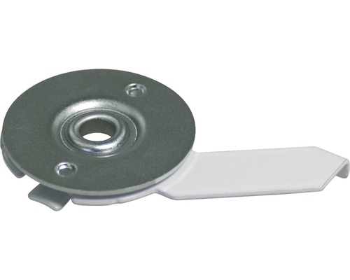 Meubelconnector met metalen schijf en kunststoftong