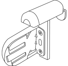 Tekening van een gereedschaphouder voor wandmontage