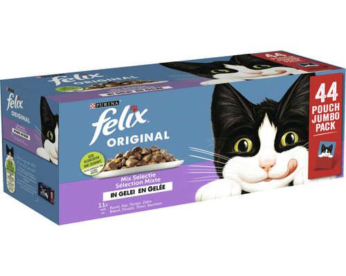 Felix Original kattenvoeding multipack met 44 portiezakjes