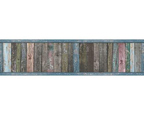 A.S. CRÉATION Behangrand papier 36860-1 Only Borders planken bruin/groen/blauw 5 m x 13 cm
