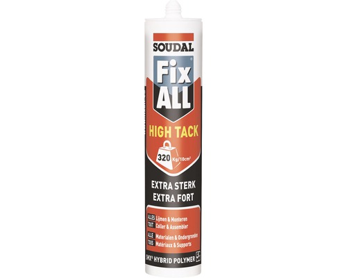 SOUDAL Fix All High Tack zwart kitkoker 290 ml