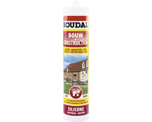 SOUDAL Bouwkit zuurvrij grijs kitkoker 290 ml Soudal constructiesilicone voor beton, kunststof en aluminium