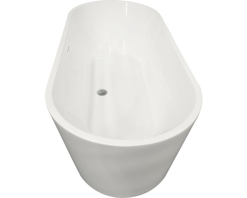 Vrijstaand bad van sanitairacryl met afvoergarnituur