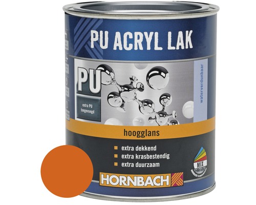 HORNBACH PU Acryl lak hoogglans indesit oranje 750 ml PU Acryllak blik van Hornbach