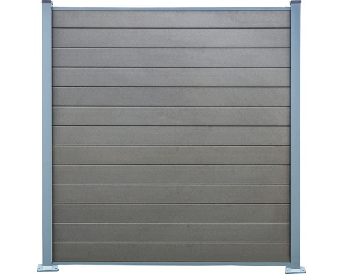 Kunststof tuinafscheiding met horizontale lamellen en frame