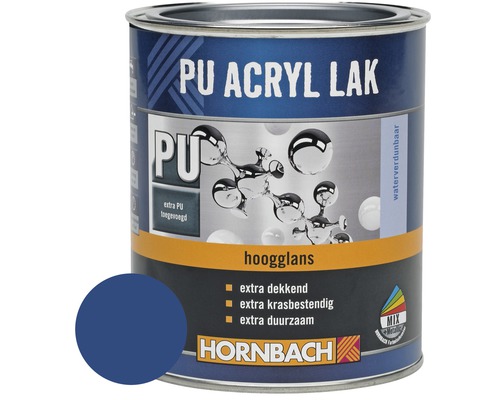 HORNBACH PU Acryl lak hoogglans gentiaanblauw 750 ml