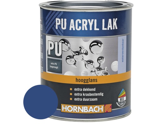 HORNBACH PU Acryl lak hoogglans gentiaanblauw 750 ml Blik PU Acryllak hoogglans