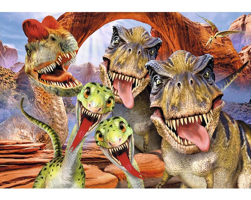 Fotobehang vlies Selfies Dino 254x184 cm