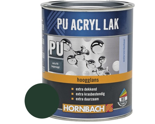 HORNBACH PU Acryl lak hoogglans mosgroen 750 ml PU Acryl lakblik met Hornbach logo