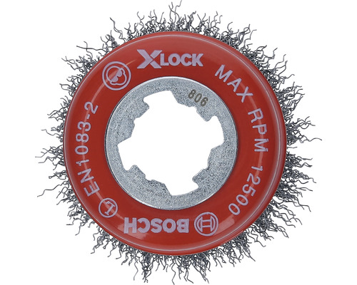 Bosch X-Lock staalborstel voor haakse slijper, maximaal 12500 toeren per minuut