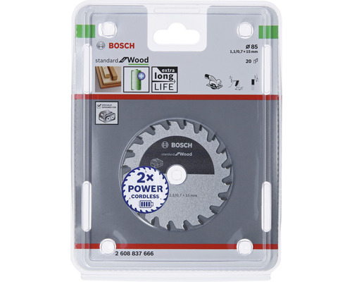 Bosch cirkelzaagblad Standard for Wood, diameter 85 millimeter