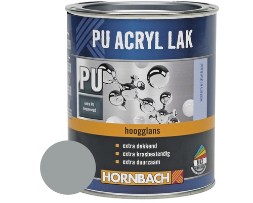 HORNBACH PU Acryl lak hoogglans zilvergrijs 750 ml