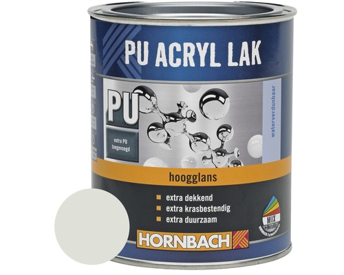 HORNBACH PU Acryl lak hoogglans lichtgrijs 750 ml Pot PU Acryl lak hoogglans