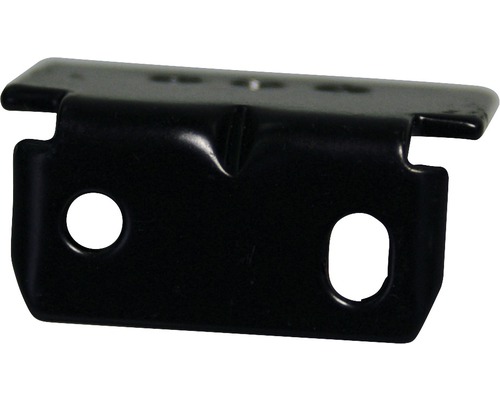 Zwarte hoekverbinder met gaten voor bevestiging