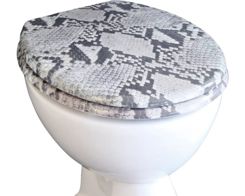 Toilet met toiletbril in slangenleerlook