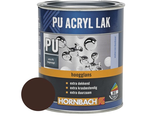 HORNBACH PU Acryl lak hoogglans chocoladebruin 750 ml
