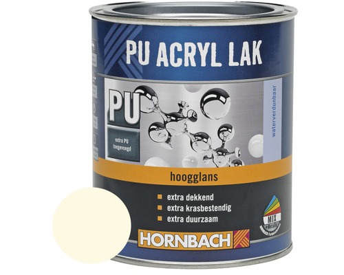 HORNBACH PU Acryl lak hoogglans crèmewit 750 ml