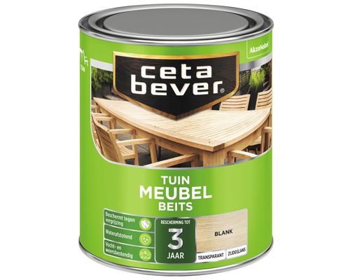 CETABEVER Tuinmeubelbeits transparant kleurloos 750 ml CetaBever tuinmeubelbeits in metalen emmer