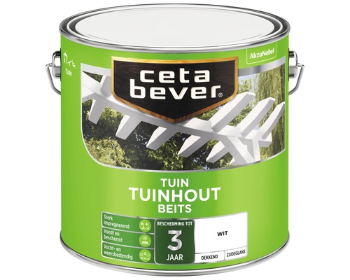 CETABEVER Tuinhoutbeits dekkend wit 2,5 l Ceta Bever tuinbeits voor buiten