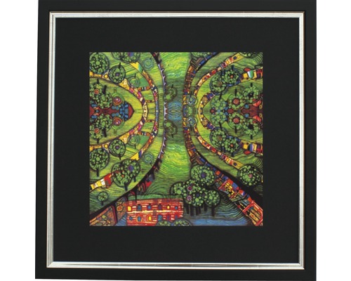 Ingelijste muurdecoratie met abstracte tuinmotieven
