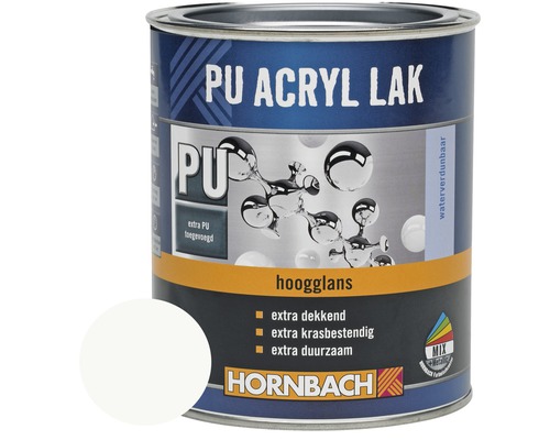 HORNBACH PU Acryl lak hoogglans krijtwit 750 ml