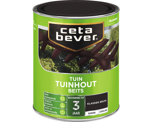 CETABEVER Tuinhoutbeits dekkend klassiek bruin 750 ml Ceta Bever Tuinhoutbeits, Klassiek Bruin, Dekkend