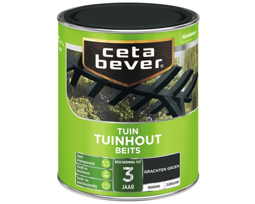 CETABEVER Tuinhoutbeits dekkend grachten groen 750 ml Cetabever tuinbeits in groene kleur in een blik